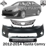 Front Bumper Cover Fascia & Grille Assembly Chrome For 2012-2014 Toyota Camry. Fixed Price $220.50.