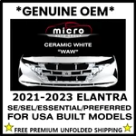2021-2023 Elantra Us Built Front Bumper Oem Painted Ceramic White Waw 86511AB000. Fixed Price $475.83.