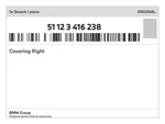 Genuine Bmw Covering Right 51-12-3-416-238 New. Fixed Price $91.33.