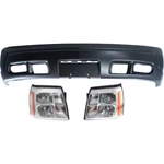 Bumper Cover + Headlight Set Hid/xenon For 2003-2006 Cadillac Escalade Base. Fixed Price $1025.49.