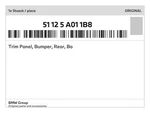 Genuine Bmw Trim Panel, Bumper, Rear, Bo 51-12-5-A01-1B8 New. Fixed Price $186.75.