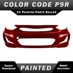 New Painted *P9R Red* Front Bumper Cover For 2012 2013 Hyundai Accent. Fixed Price $430.99.
