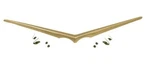 1957 Chevy Car & Station Wagon Gold Rear Trunk Lid Or Tailgate Vee. Fixed Price $96.95.