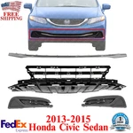 Front Bumper Grille + Molding Fog Light Covers For 2013-2015 Honda Civic Sedan. Fixed Price $108.95.