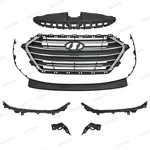 For Elantra 2017 2018 Front Bumper Upper Chrome Grille Radiator Cover +4 Bracket. Fixed Price $89.98.