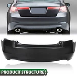 Rear Bumper Cover Black Fit For 2008 2009 2010 2011 2012 Honda Accord V6 Sedan. Fixed Price $132.96.