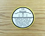 1955 1956 1957 Chevy Tire Pressure Inflation Glove Box Door Decal ** Usa Made. Fixed Price $12.90.