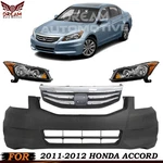Front Bumper Cover Primed Plastic & Headlights Kit For 2011-2012 Honda Accord. Fixed Price $377.00.