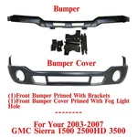 Front Bumper W/ Brackets + Lower Valance Primed For 2003-06 Gmc Sierra 1500-3500. Fixed Price $348.00.