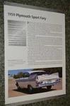 1959 Plymouth Sport Fury Info Spec Sheet Photo Feature Print 318 4. Fixed Price $9.99.