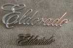 Vintage Cadillac Eldorado 4.5" & 2" Body Script Emblem Badge. Fixed Price $35.00.