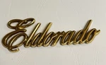 Cadillac Eldorado Gold Script Emblem Badge 1979 - 1985 Vtg Oem Trunk Side Panel. Fixed Price $30.00.