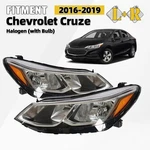 Pair Halogen Headlights For 2016-2019 Chevy Cruze With Bulbs Chrome Left+ Right. Fixed Price $159.99.
