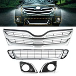5PC Set For 2013-2016 Toyota Venza Front Bumper Upper Lower Grille W/ Fog Bezels. Fixed Price $85.90.