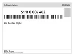Genuine Bmw Lid Center Right 51-11-8-085-462 New. Fixed Price $35.54.
