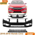 Front Bumper Cover Primed & Grille Assembly Kit For 2016-2018 Honda Civic. Fixed Price $269.62.