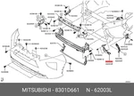 Genuine Oe Brkt Front Bumper Side 8301D661 For Mitsubishi 8301-D661. Fixed Price $15.04.