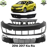 Front Bumper Cover Primed Plastic & Grille Assembly For 2016 2017 Kia Rio. Fixed Price $710.00.