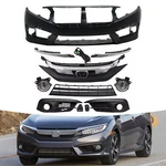 For 2016-2018 Honda Civic Sedan Front Bumper Upper Lower Grille W/ Fog Light. Fixed Price $249.99.