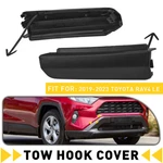 Pair Upper Front Bumper Tow Hook Eye Cover Cap For Toyota RAV4 2019-2023 Le. Fixed Price $11.99.