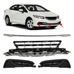 Front Bumper Grille + Molding Fog Light Covers For 2013-2015 Honda Civic Sedan. Fixed Price $109.78.