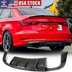 Real Carbon Rear Bumper Diffuser Lip Spoiler For Audi A3 Sline S3 Sedan 2013-16. Fixed Price $326.80.