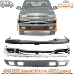 Front Bumper Chrome Steel Kit For 2003-2006 Chevrolet Silverado 1500 Avalanche. Fixed Price $533.00.