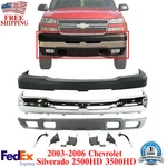 Front Bumper Chrome Kit Steel Set Of 9 For 2003-2006 Chevy Silverado 2500HD 3500. Fixed Price $546.70.