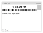 Genuine Bmw Bumper Guide, Right Upper 51-11-7-422-250 New. Fixed Price $34.11.