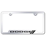 Stripe Logo On Stainless Steel Cut-out License Plate Frame For Dodge. Fixed Price $54.95.
