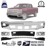 New Front Bumper Chrome & Fog Lights Kit For 2014-2015 Chevrolet Silverado 1500. Fixed Price $397.50.