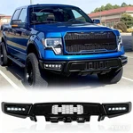 Front Compatible With 2009-2014 Ford F150 Glossy Black Bumpers Led. Fixed Price $308.99.