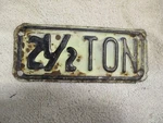 Vintage 1/2 Ton Truck License Plate Topper Accessory Ford Gm Dodge Chevy. Fixed Price $30.00.
