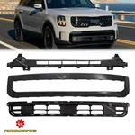 For Kia Telluride 2023-2024 Front Bumper Center+lower Grille W/skid Plate 4PCS. Fixed Price $329.99.
