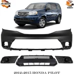 Front Bumper Cover Primed Plastic & Fog Lights For 2012-2015 Honda Pilot. Fixed Price $350.00.