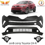 Front Bumper Cover Primed Plastic & Fog Lights Kit For 2018-2019 Toyota Ch-r. Fixed Price $289.00.
