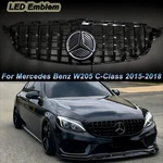 Gloss Black Front Grille W/led Emblem For Mercedes Benz W205 2015-2018 C-class. Fixed Price $77.30.