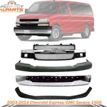Front Chrome Bumper + Grille Kit For 2003-2014 Chevrolet Express Gmc Savana 1500. Fixed Price $847.00.