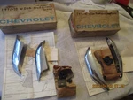 Nos 1971-1973 Chevrolet Vega Front And Rear Bumper Guards-part 994035-036. Fixed Price $85.00.