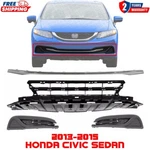 Front Bumper Grille & Molding Fog Light Covers For 2013-2015 Honda Civic Sedan. Fixed Price $132.65.