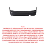 Rear Bumper Cover 96-00 Honda Civic Sedan Coupe Primed With Exhaust Cut. Fixed Price $121.71.