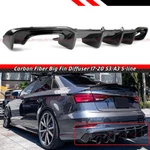 For 2017-2020 Audi S3 A3 Sline Sedan Shark Fin Carbon Fiber Rear Bumper Diffuser. Fixed Price $406.99.