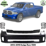 Front Bumper Cover Fascia & Fog Light Assembly Kit For 2013-2018 Dodge Ram 1500. Fixed Price $297.02.
