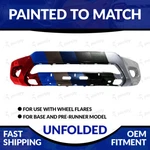 New Painted 2012-2015 Toyota Tacoma Unfolded Front Bumper W/ Ext Holes. Fixed Price $281.98.