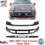 Front Bumper Primed + Upper Cover Valance 05-07 Ford Super Duty F-250/350. Fixed Price $416.47.