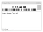 Genuine Bmw Insert, Bumper Front Left 51-11-7-458-365 New. Fixed Price $24.35.