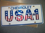 Nos Small Hole USA-1 U.S.A.-1 Chevrolet Gm Dealership License Plate Nice!. Fixed Price $169.99.