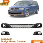 Front Lower Grille & Fog Light Pair For 2011-2020 Dodge Grand Caravan. Fixed Price $151.26.