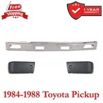 Bumper + End Caps For 1984-1988 Toyota Pickup 2WD Front Chrome Steel Set 3PCS. Fixed Price $157.40.