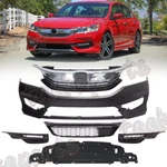 For 2016-2017 Honda Accord Front Bumper Cover Upper Lower Grill Fog Lights 16-17. Fixed Price $265.99.